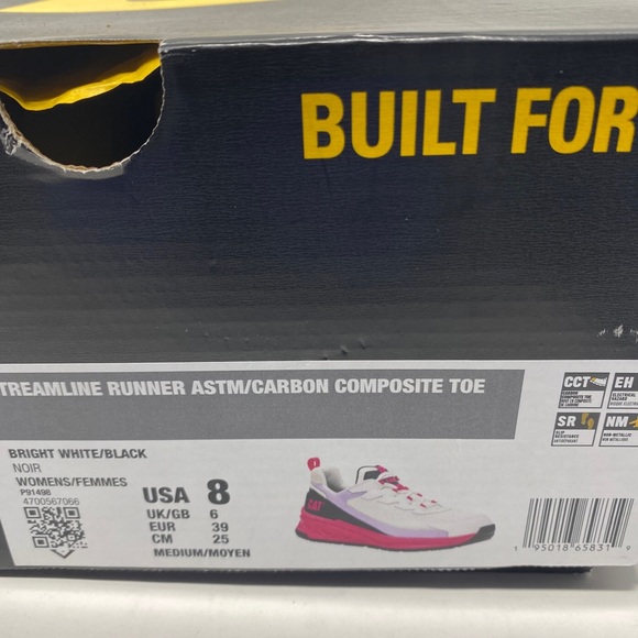 CAT Caterpillar P91498 Women's Streamline Runner ASTM Size 8  Pink  White NIB - Picture 9 of 10